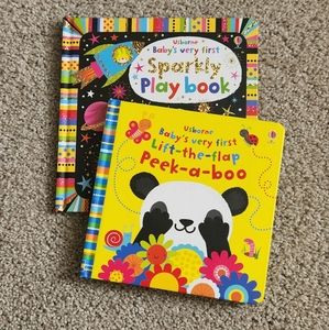 Usbourne Baby's Very First Books, Sparkly, Flaps, Bright, EUC, 2 books